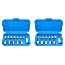 26Pcs Star Torx Bit Socket Set T8-T70 H2-H14,CRV Sockets 1/4Inch,3/8Inch & 1/2Inch Drive for Hand Use Work