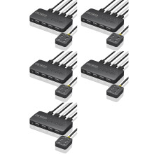 5X USB-Schakelaar Gedeelde Controlleradapter 4 Ingangen 4 Uitgangen voor Laptopcomputer Printer Toetsenbord Muis Monitor