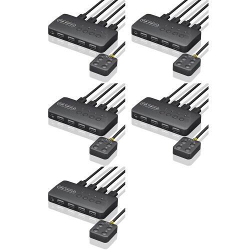 5X USB  Shared Controller Adapter 4 Inputs 4 Outputs for Laptop Computer Printer Keyboard Mouse Monitor