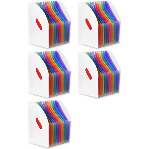 5X Extended File Holder Folder Verticale A4 Verticale File Storage Basket Desktop 13 Pocket File Holder