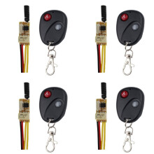 4X RF Remote 433MHZ 4.2V 4.5V 5V 6V 7.4V 9V 12V Small Relay Contact Wireless Switches NO COM NC Relay Contact
