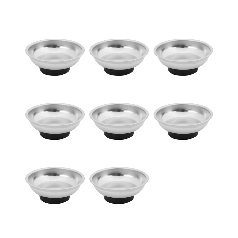 8X Circle Stainless Steel Magnetic Parts Bowl Tool Tray Nuts Bolts Screws Part Tray Magnetic Parts Plate Silver 3 Inches 6031244134866