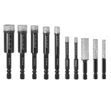 10pcs Hexagonal Shank Brazed Dry Ceramic Tile Diamond Drill Bit 5-16mm Hole Saw Marble Porcelain Cup Saw Hole Opener