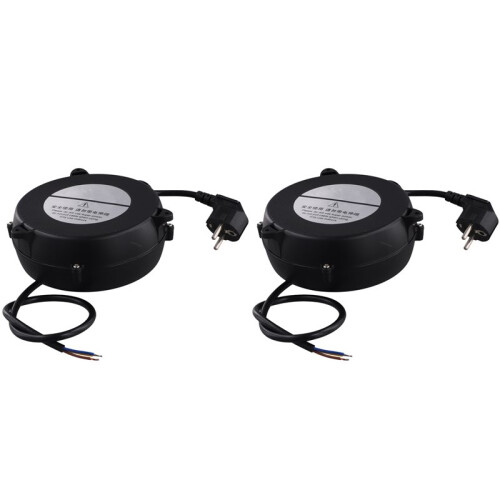 2X Small Automatic Retractable Wire Winding Device, Retractable Storage Reel, Automatic Winding Reel EU Plug