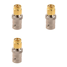 3X Gold Tone SMA Male to Silver Tone BNC Female Connector Adapter