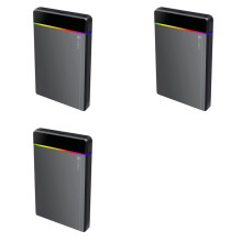 3 Set 2.5 Inch HDD/SSD Type-C RGB Enclosure to USB3.2 Gen1 5Gbps HD External Hard Drive Enclosure Box Tool-Free