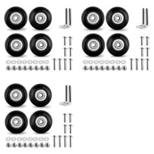 Juego de 12 Ruedas de Repuesto para Equipaje de 50 mm con Kits de Reparación de Rodamientos de 6 mm (0,24 Pulgadas) ABEC 608Zz para Maleta y Patines