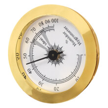 Round Mechanical Cigar Humidor Hygrometer Gauge Battery EasyRead Dial for Guitar and Violin Cases