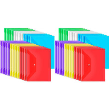 48-Pack Plastic Enveloppen met Kliksluiting, Plastic Bestandsmappen voor Documenten A4 Doorzichtige Enveloppen, Mappen, Archiefzakken
