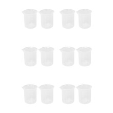 Kitchen Lab Graduated Beaker Clear Plastic Measuring Cup Thicken with Cap Measuring Jug 200mL 12pcs