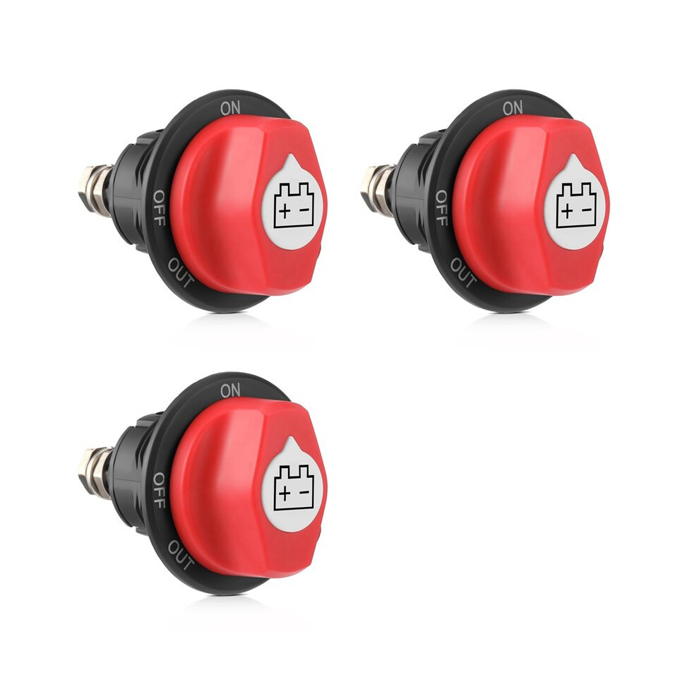 3X Battery Disconnect 12-48V,Battery Master Cut Shut Off Isolator For Marine Boat Rv Atv 100A 6032833065028