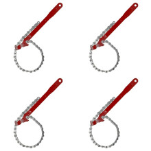 4X Chain Wrench, 12inch Strap Wrench, Carbon Steel Chain Pipe Wrench Heavy Duty for Semi Truck, Universal Spanner Drain