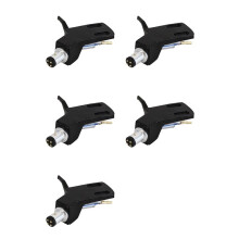 5X Turntable Headshell Aluminium Alloy Headshell Record Turntable Needle Replacement Phono Stylus Cartridges Rack Black