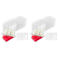 Contenedor 60 Piezas para Derretir Cera, Caja Molde para Embalaje con Forma Almeja para Velas Cera Vacías Transparentes Plástico, Recipiente para