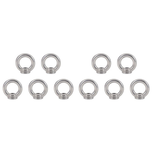 10X M8 Eye Mutter Rostfritt Stål Marine Lifting Eye Mutter  Mutter Eyelet för Kabellyft
