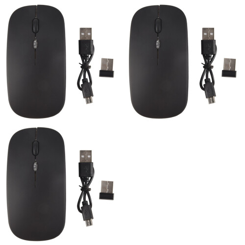3X Wireless Mouse  5.1 Rechargeable LED Silent Mouse USB Optical Ergonomic Gaming 2.4G Wireless Backlite