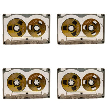4X Disque de Bande Vierge de 55 Minutes, Petit Disque Ouvert en Métal Double Face, Disque de Cassette Vierge, E