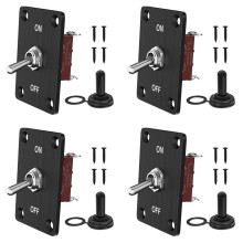 4X Heavy Duty Toggle 12V DC30A Waterproof Toggle 2 Pin /Off SPST with Mounting Panel for Auto Car Boat