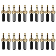 20 Spine da 3,5 mm Connettore In Metallo Spina Jack Stereo da 3,5 mm con Bloccaggio A Vite con Filettatura Interna M6