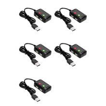 5X 2S 7.4V 2-in-1 Charger with XH-3P Connector Plug for AX24 SCX24 UTB18 SCX24,7.4V 2S Lithium Batteries
