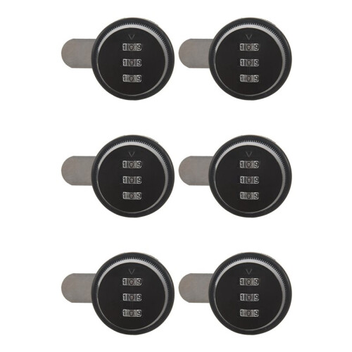 6X Legering Code Combinatie Cam Lock Keyless Post Mail Box Kast RV 3 Wijzerplaat Zwart