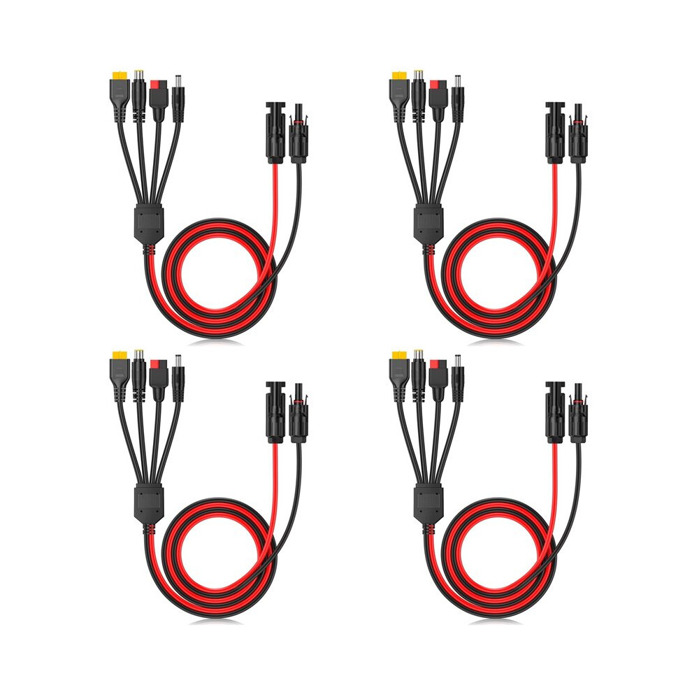 4X 4-In-1 Solar Panel Connector Extension Cable Splitter For Anderson Connector Adapter Power Plug Xt60 Female Conn 6031862420648