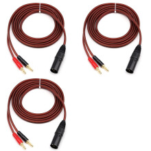 3X XLR to Banana Speaker Cable,XLR 3 Pin Male to Dual Banana Plugs Audio Cable, Gold-Plated 4mm Plug to XLR3 Pro HiFi