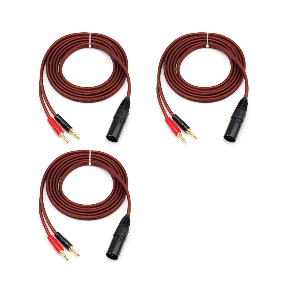3X Xlr To Banana Speaker Cable,Xlr 3 Pin Male To Dual Banana Plugs Audio Cable, -Plated 4Mm Plug To Xlr3 Pro Hifi Gold 6034236419972