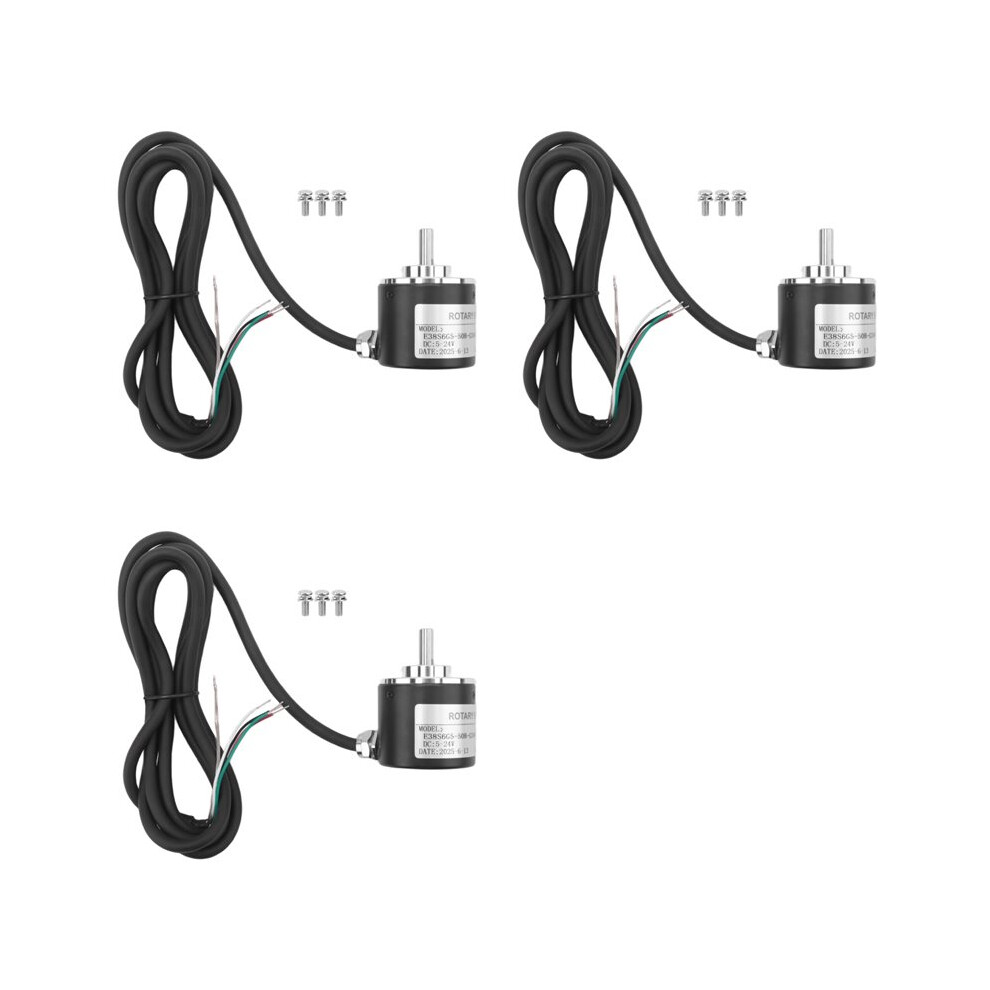 3X Rotary Incremental Encoder 38S6g5-B-G24n Ab 2-Phase Connection 50P/R 5-24V Solid Shaft Open Collector Npn Output 6033949689887