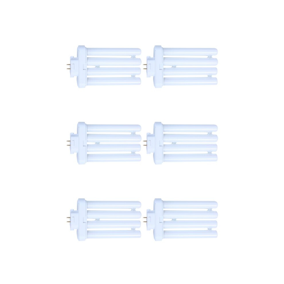 6X 220V 27W 4 Pin Rows 6500K Double-H Quad Tube Compact Fluorescent Lamp Bulb Light 6031170323679