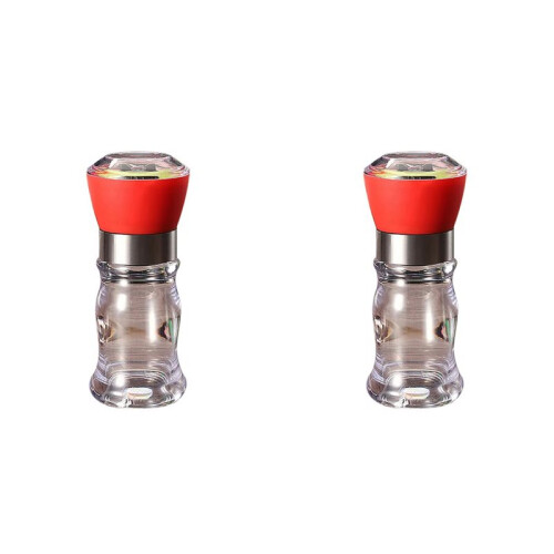 2X Adjustable Ceramic Rotor Pepper Grinder - Refillable Manual Spice Mill Shaker, Essential Kitchen Tools B