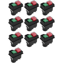 10X Przełączniki Elektromagnetyczne Przełączniki Przyciskowe do Narzędzi Ogrodniczych KJD17 220V 4 Pin -Zaciski