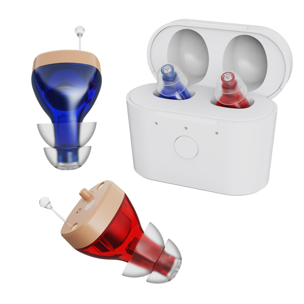 Rechargeable Hearing Aids for Seniors with Noise Cancelling, Invisible InEar Amplifiers Long Battery Life