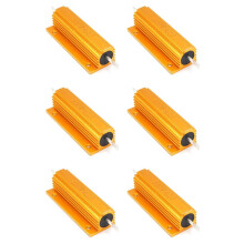 6X Gouden Aluminium Beklede Vermogensweerstand, Weerstand 100W, 4 Ohm 4R