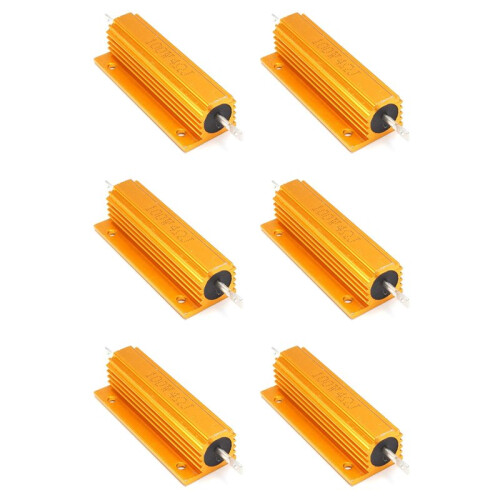 6X Guldaluminiumklädd Effektmotstånd 100W, 4 Ohm 4R