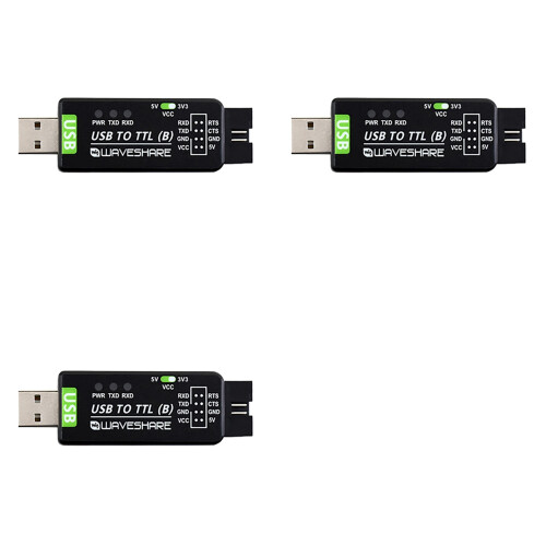 3X Waveshare Industrial Grade USB to TTL Converter CH343G Serial Port Conversion Module Support 5V/3.3V 1
