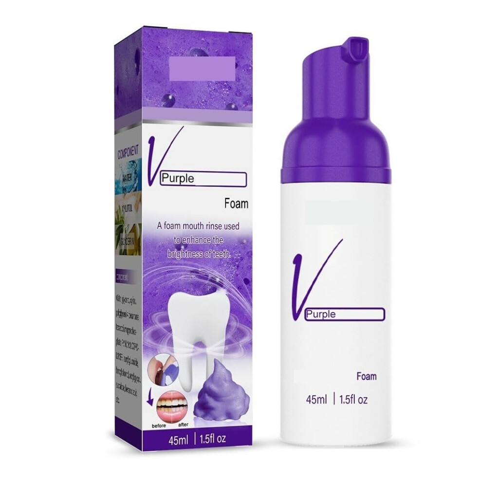 Purple Teeth Whitening Mousse Toothpaste Â Fast 15ÂSecond Rinse, NonâAbrasive Stain Removal, 1Â¯Pack
