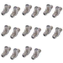 16 PCS 2-Way F-Type Combiner TV Conectores Coaxiales Adaptadores RF Uniones