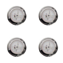 4Stück 3-Zoll-LED-Kabinenleuchte Aus Edelstahl, Deckenleuchte, Knopf, Kreisförmiges Licht, Yacht-Marinezubehör