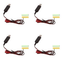 4X USB 5 V auf 3 V LR03 AAA Dummy-Batterie-Eliminierungskabel für Fernbedienung, Radio, LED-Licht, 2 M
