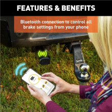 2X 51180 Mobile Electric Trailer Brake Controller with -Enabled Smartphone Connection