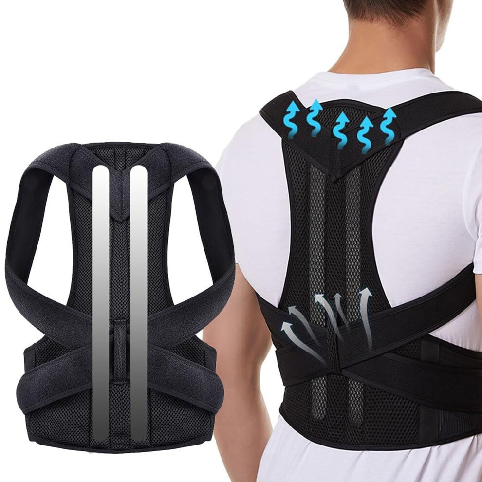 XS5XL Adjustable Posture Corrector with Full Back Support Brace for Spine Alignment and Pain Relief