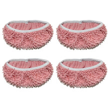 4Pieces High Absorbent Plush Mop Refills Pad Strong Dust-Pink 2
