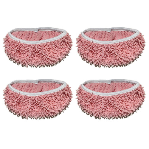 4Pieces High Absorbent Plush Mop Refills Pad Strong Dust-Pink 2
