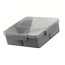 Elegantes Kunststoff-Snacktablett mit mehreren Fächern für-Grau