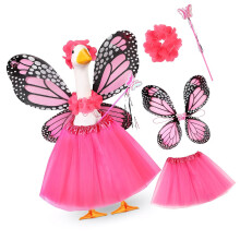 Elegant Butterfly Themed Geese Attire For Entryway Porch-Pink