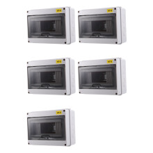 5X IP65 Mcb Breaker Box Distribution Protection Box ABS Power Electronic Din Rail Enclosure for Circuit Breaker HT-8 Way