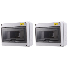 2X IP65 Mcb Breaker Box Distribution Protection Box ABS Power Electronic Din Rail Enclosure for Circuit Breaker HT-8 Way