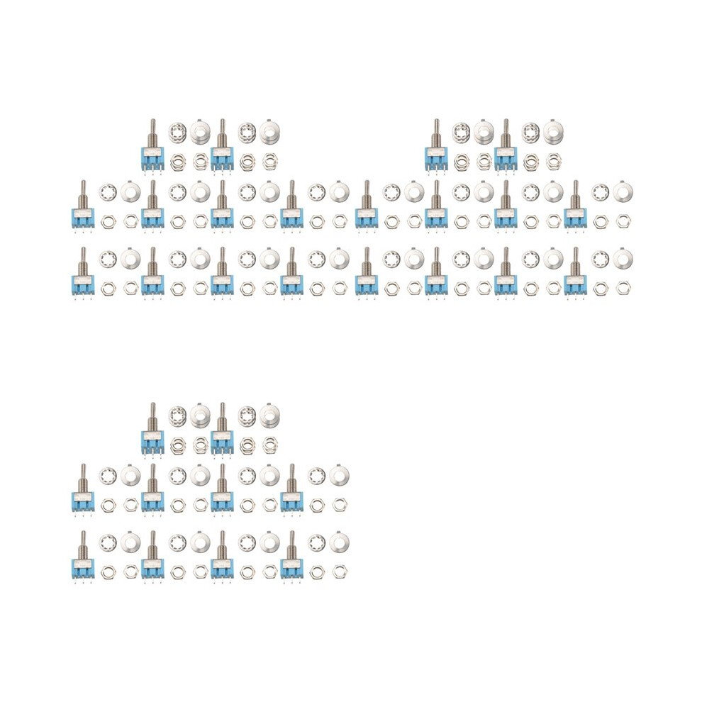 30Pcs Spdt Toggle 3-Pin 2 Position / Miniature Toggle 6A 125V Ac Toggle Mts-102 6032340203999