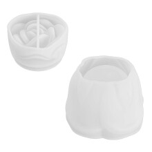Rose Embossed Resin Jar Silicone Molds with Lid Heat-1